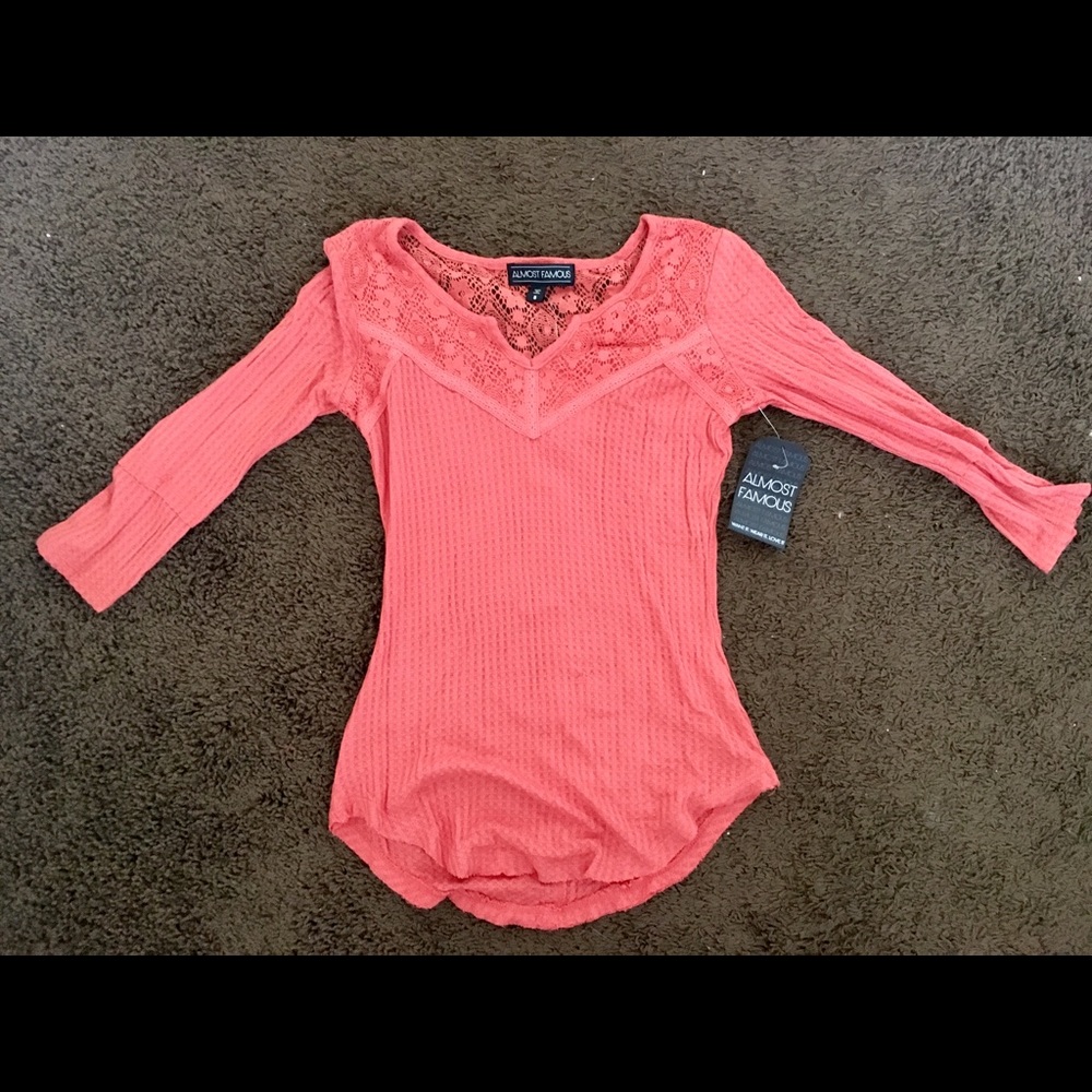 Peach long sleeve blouse/shirt